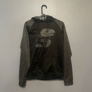 Colosseum Men's Black Kansas Jayhawks Tonal Raglan Pullover Hoodie S